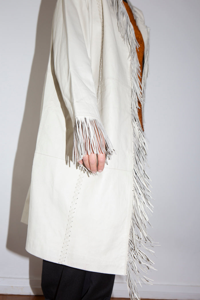 90s Leather Fringed Jacket