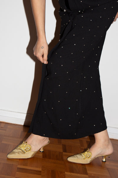 Gold Manolo Blahnik Mule