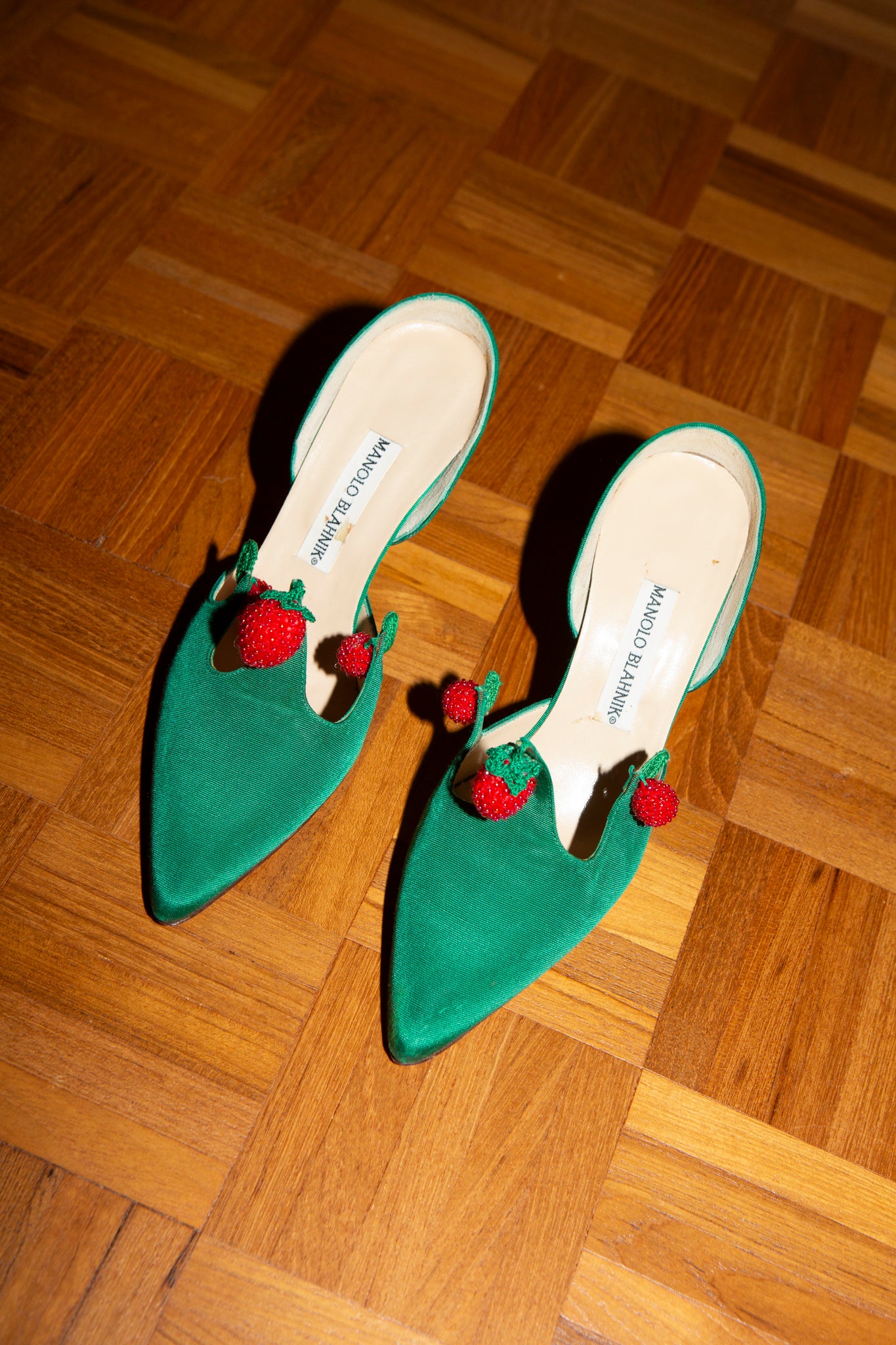 Satin Beaded Manolo Blahnik Pump