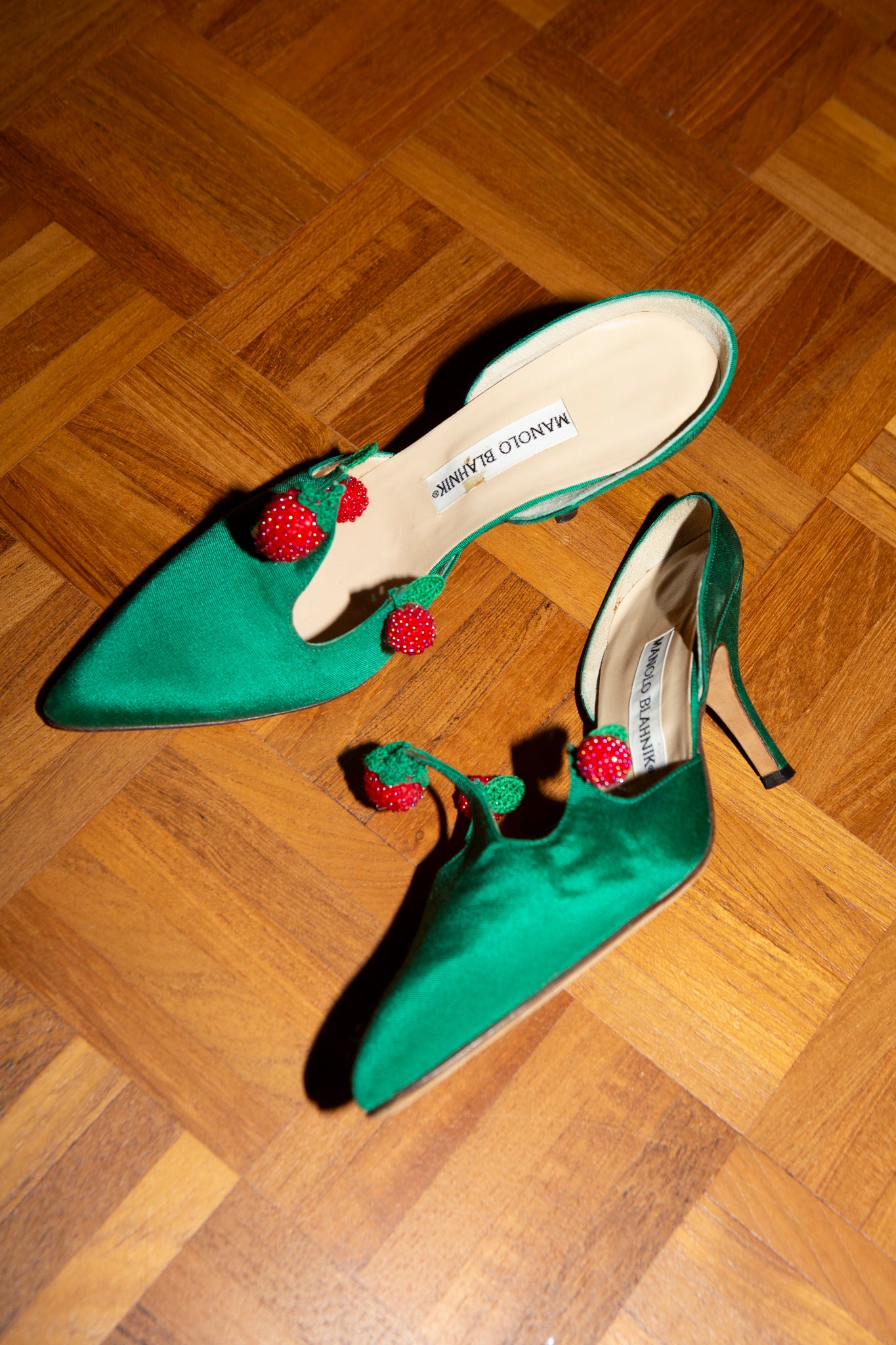 Satin Beaded Manolo Blahnik Pump