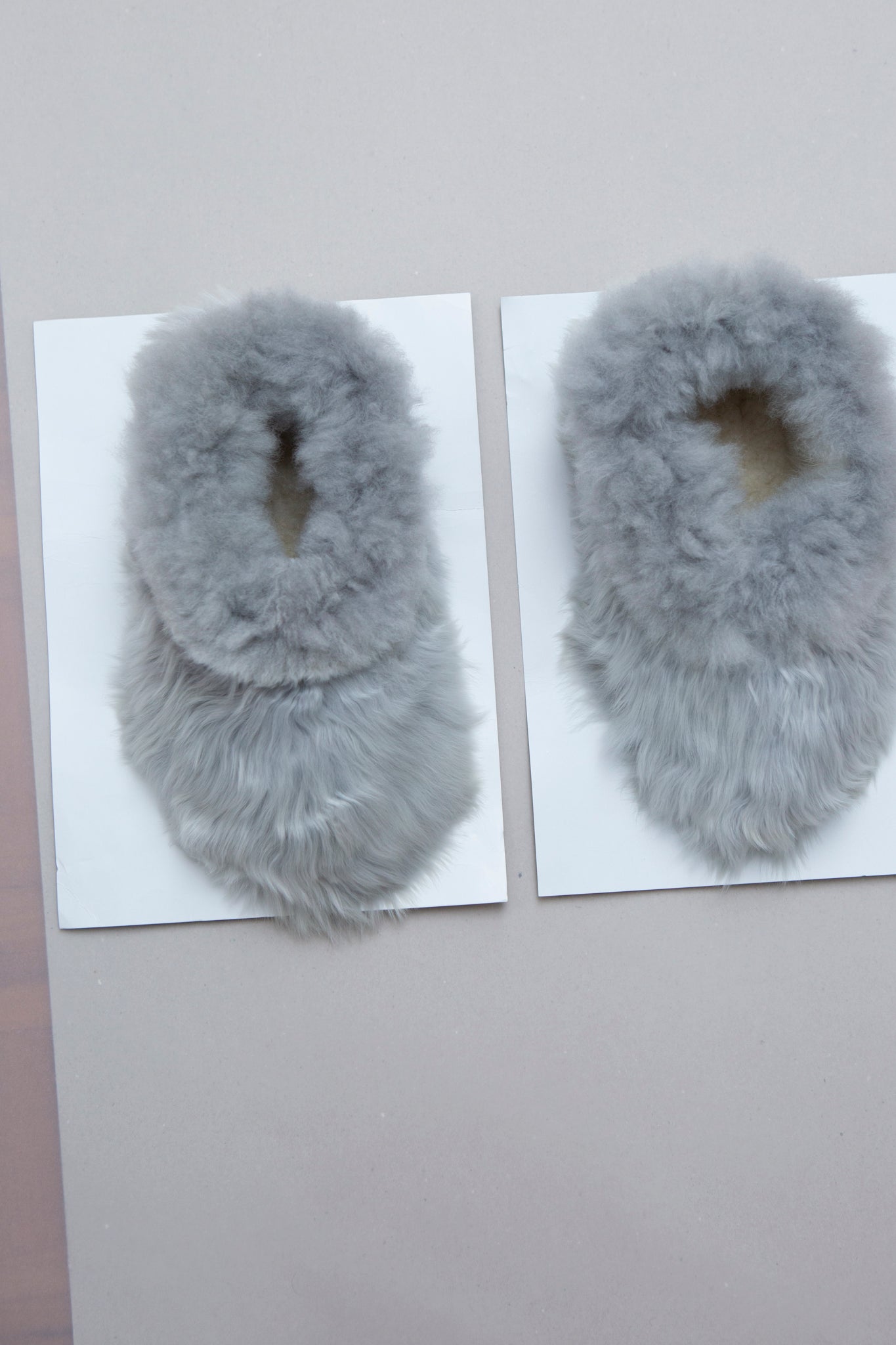 Silver Alpaca Slippers