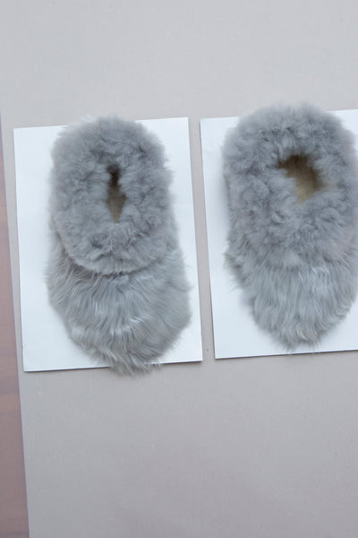 Silver Alpaca Slippers