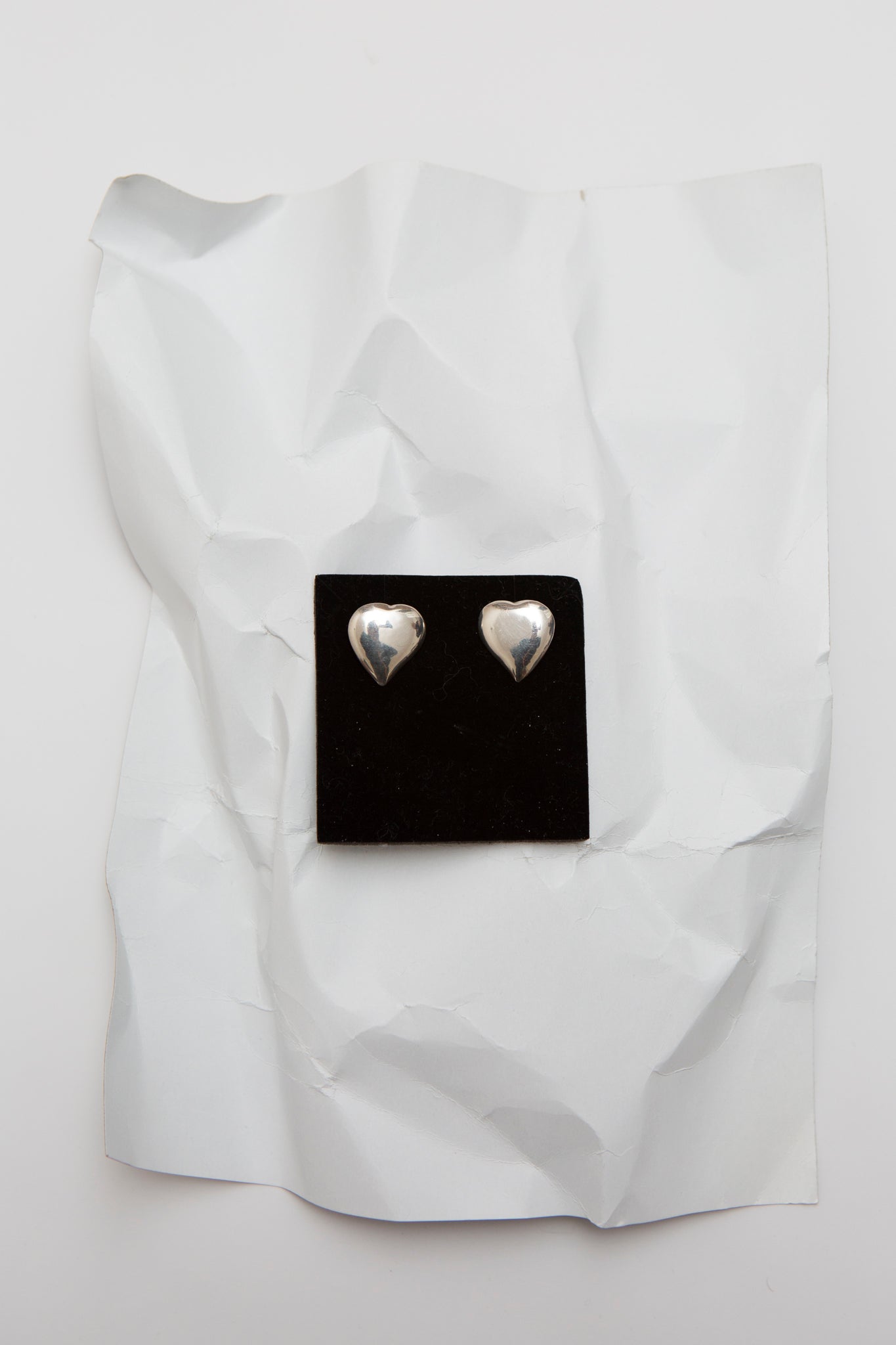 Silver Heart Studs