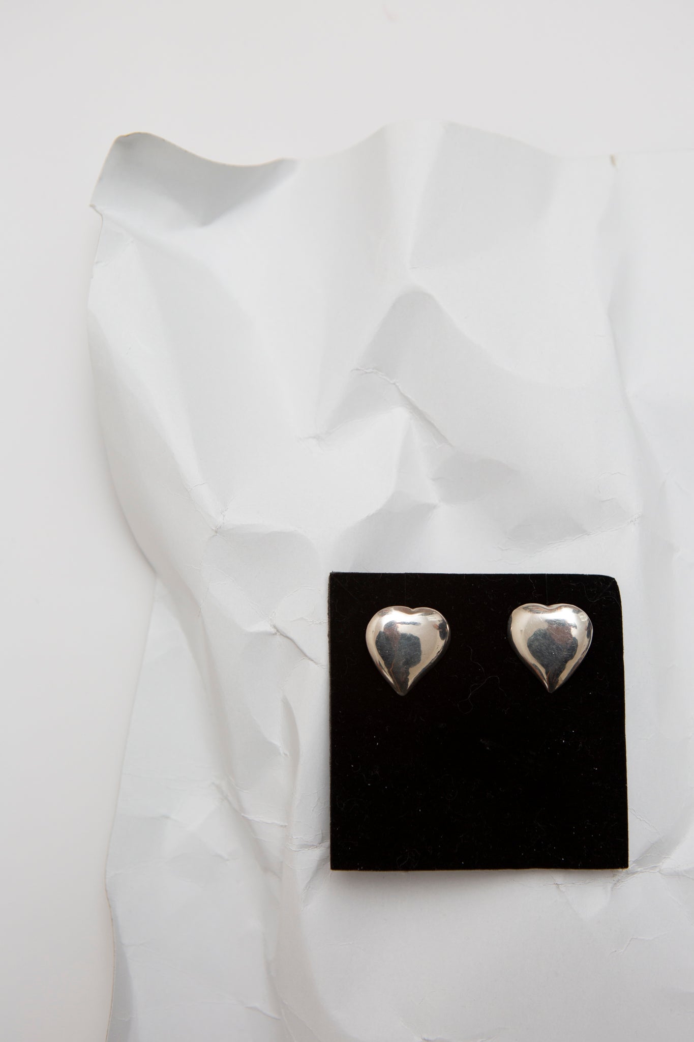 Silver Heart Studs