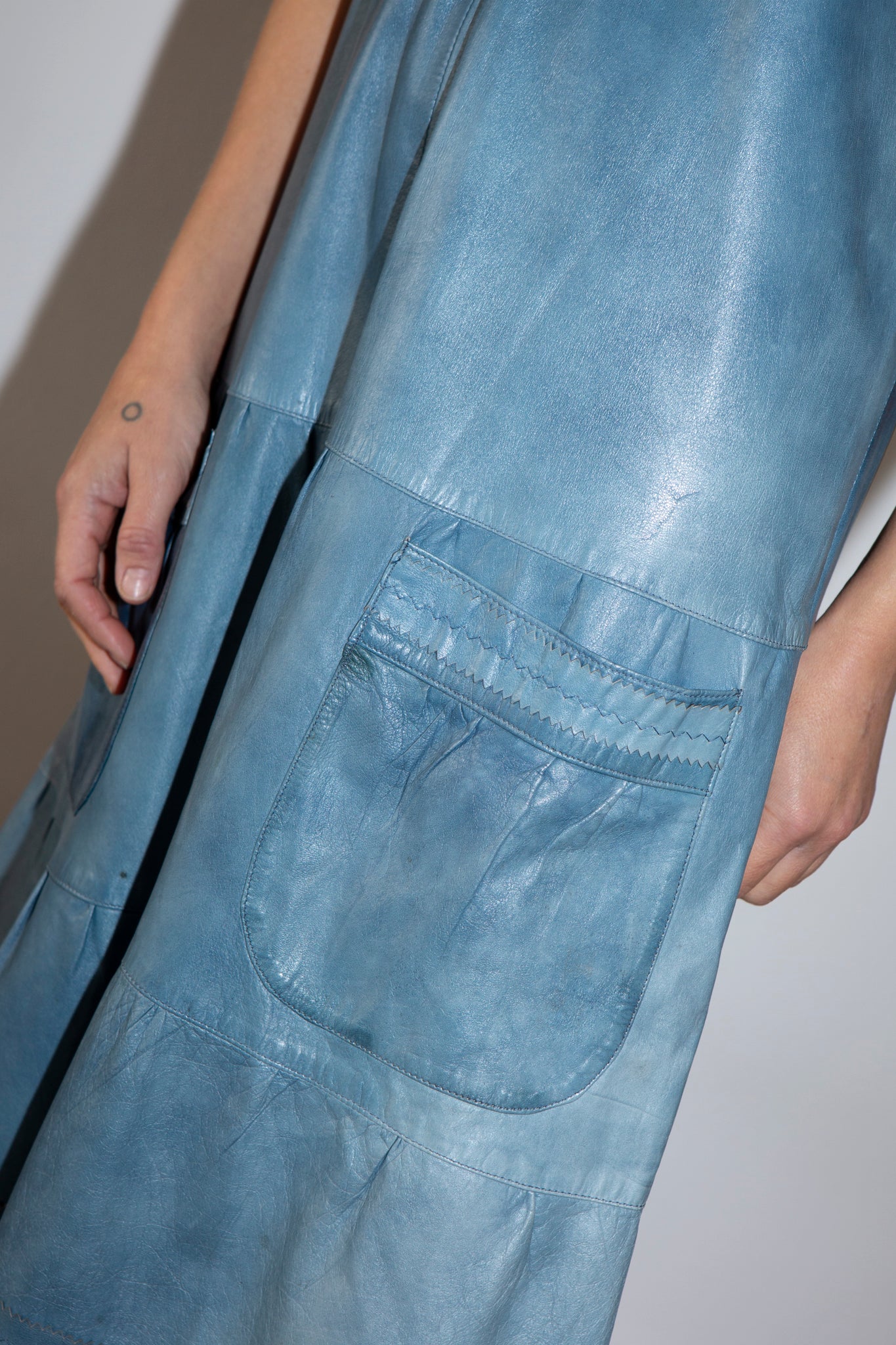 Sun Faded Leather Pinafore