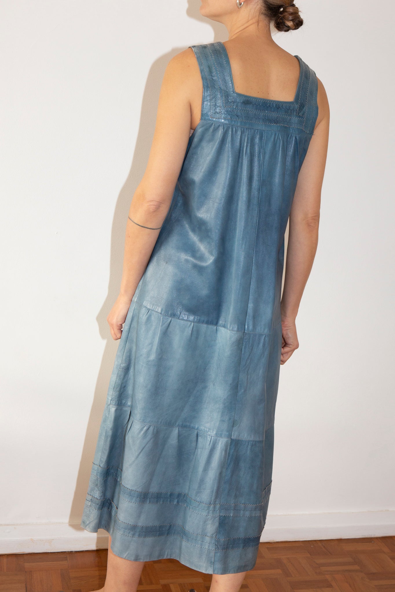 Sun Faded Leather Pinafore