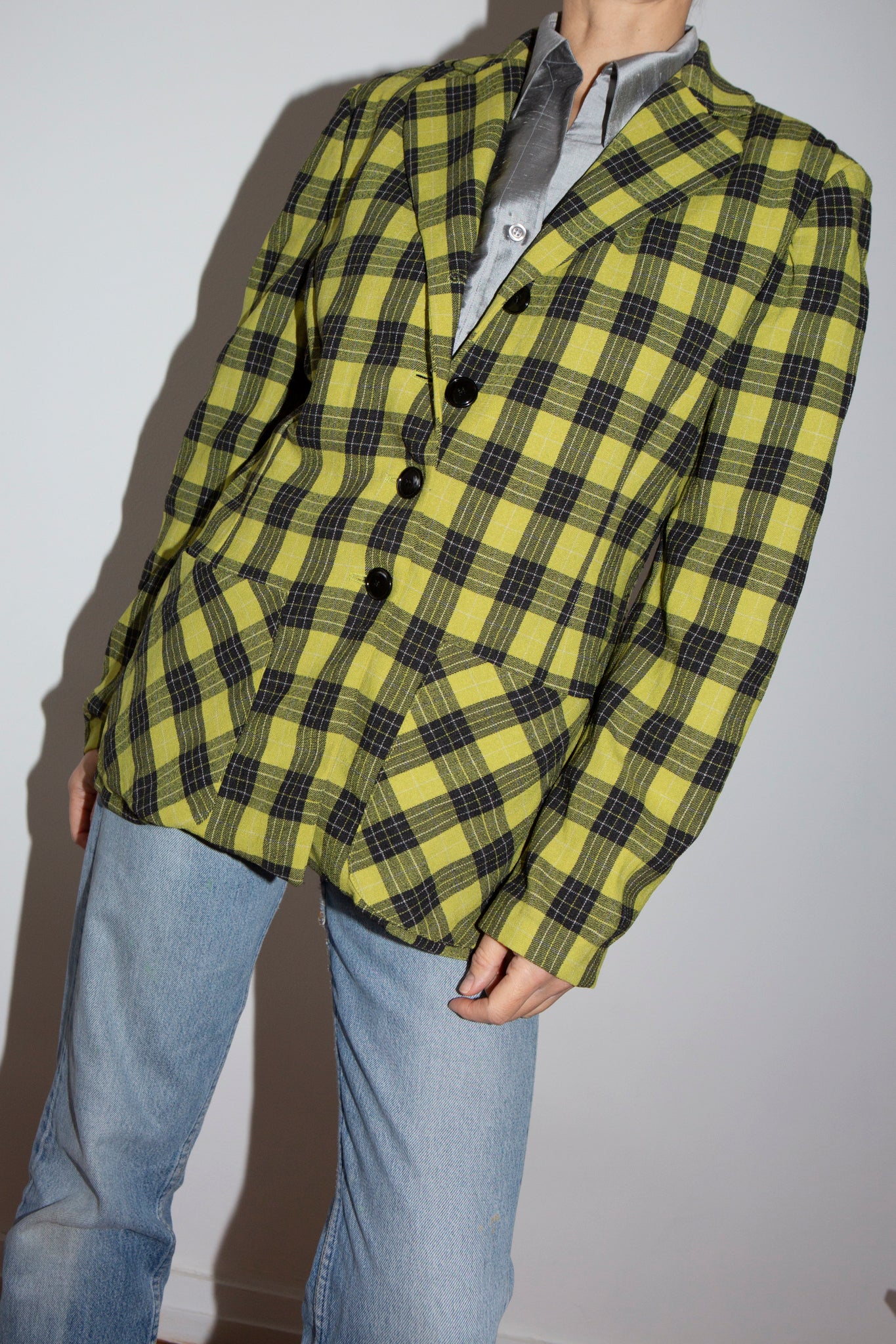 1990s Alberta Ferretti Check Blazer