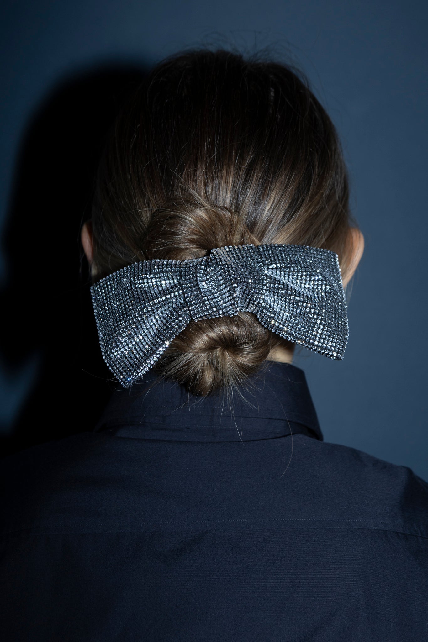 Silver Diamante Bow