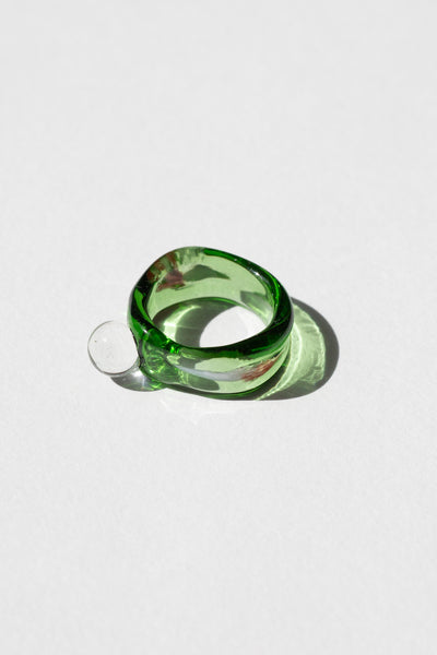 Green Murano Glass Bobble Ring