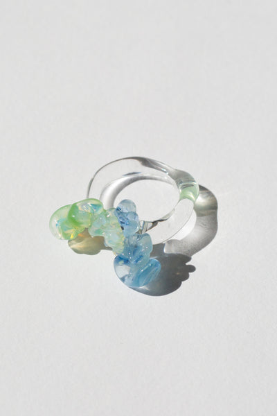 Mint and Blue Murano Glass Ring