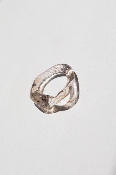 Smokey Murano Glass Ring