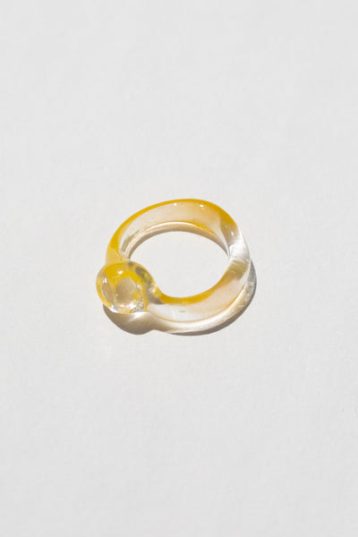 Lemon Bobble Murano Glass Ring