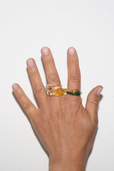 Yellow Murano Glass Ring