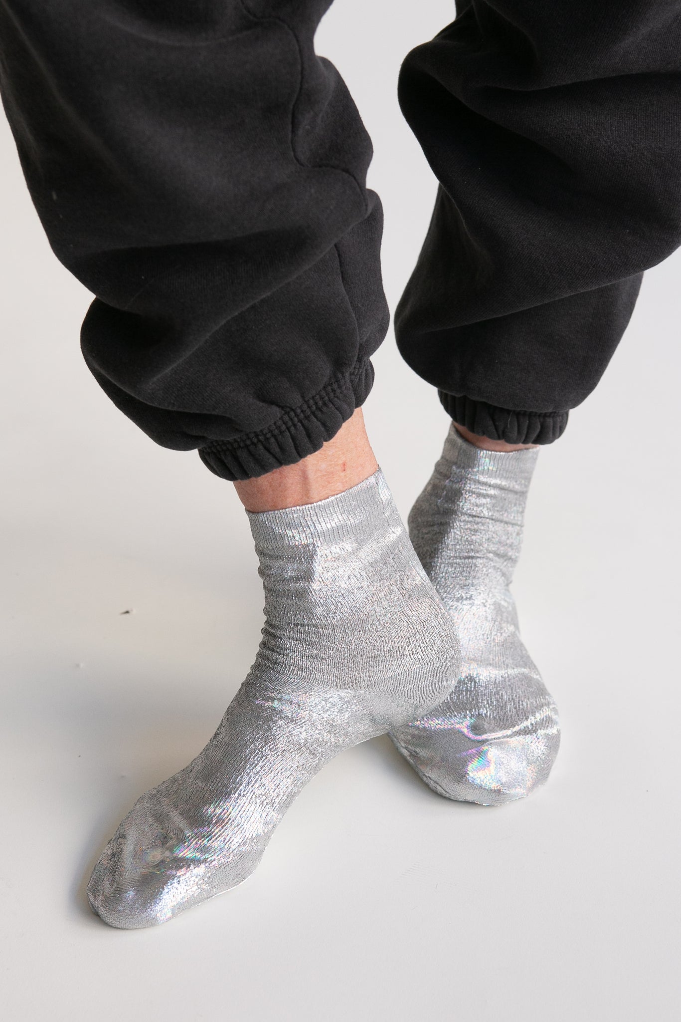 Maria La Rosa Hologram Metallic Socks