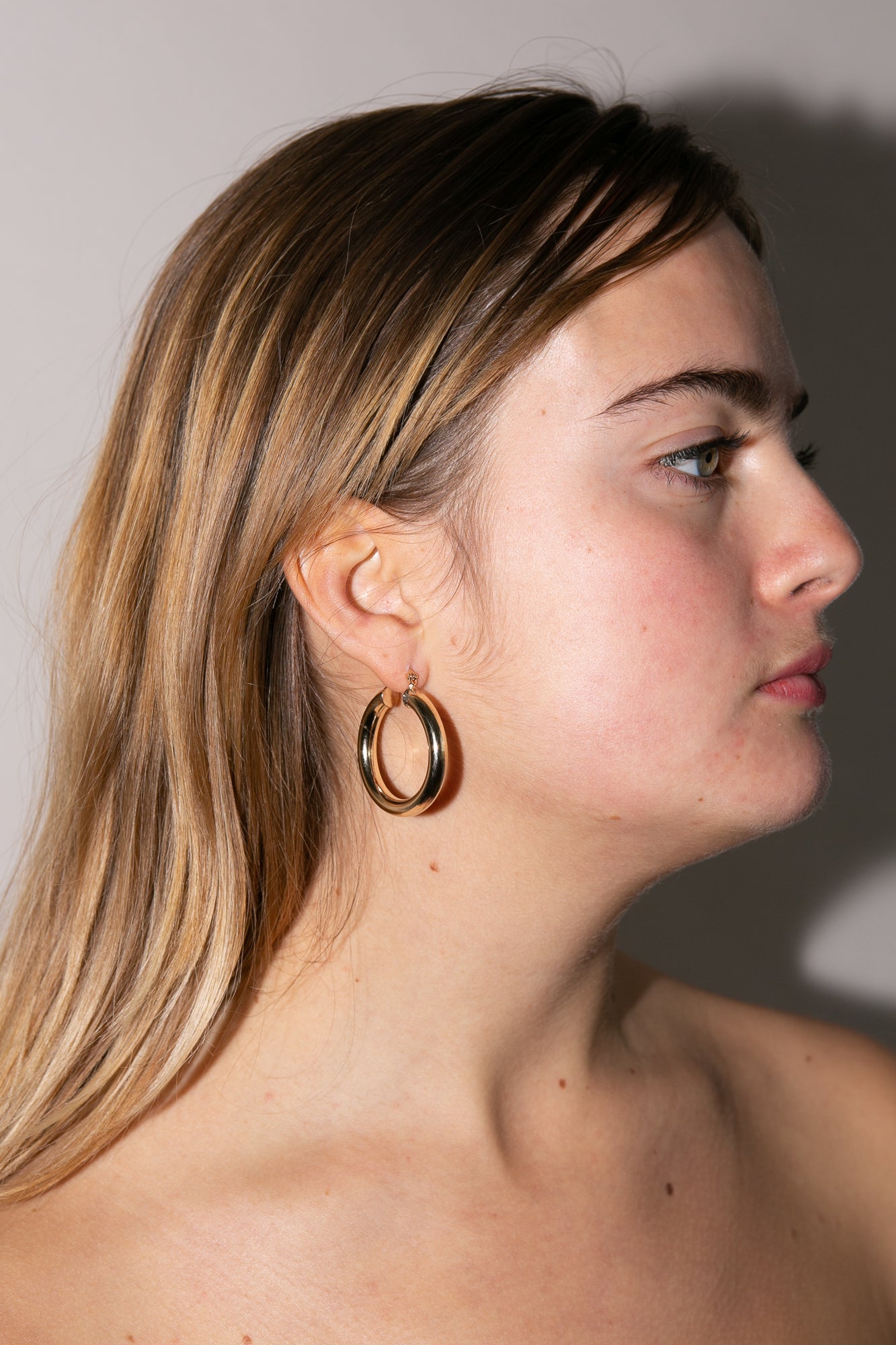 Gold Plated Medium Stacey Hoops