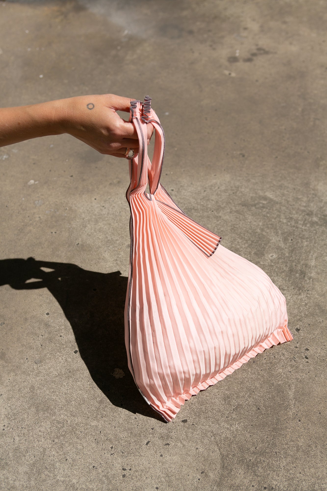 Medium Pink Pleco Pleated Bag
