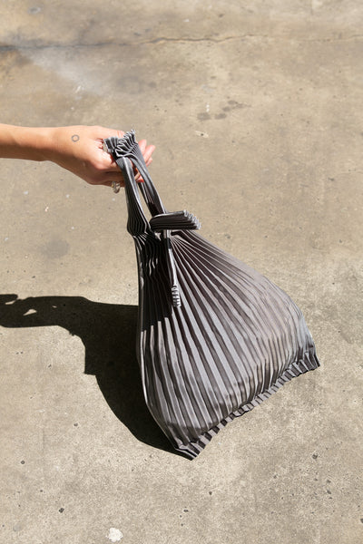 Grey Pleco Pleated Bag
