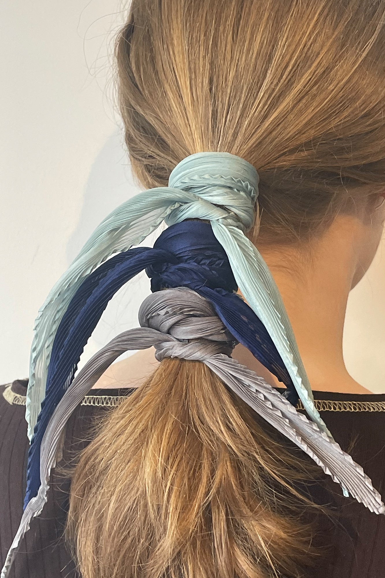 Vintage Japanese Silk Pleated Hair Ties